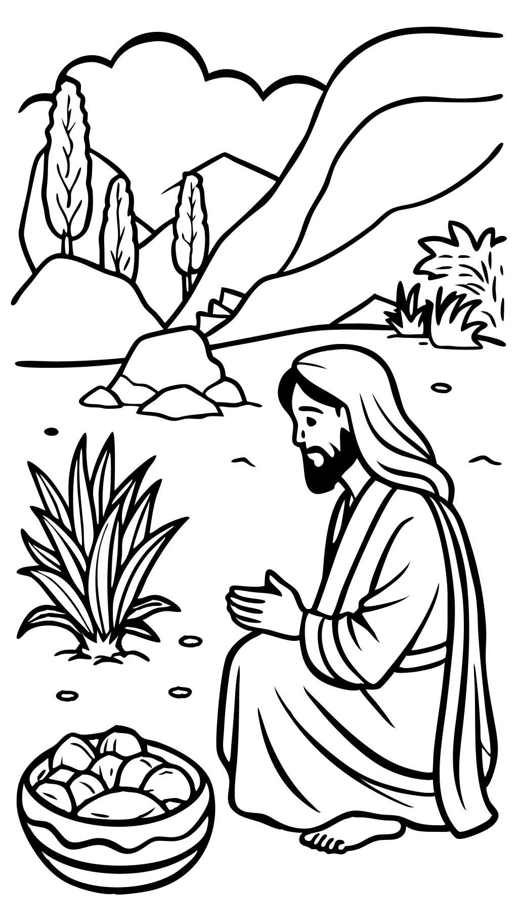 jesus is tempted coloring page